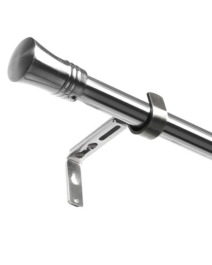 Marlow Satin Nickel Curtain Rod Steel Quiet Rail Pole Pommel Set Adjustable-1973193448018284545