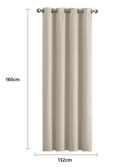 2x Blockout Curtains Panels 3 Layers Beige-1973194061905006594