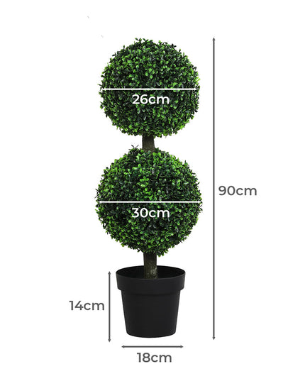 Lambu Artificial Double Ball Boxwood Trees-1973193501952839682
