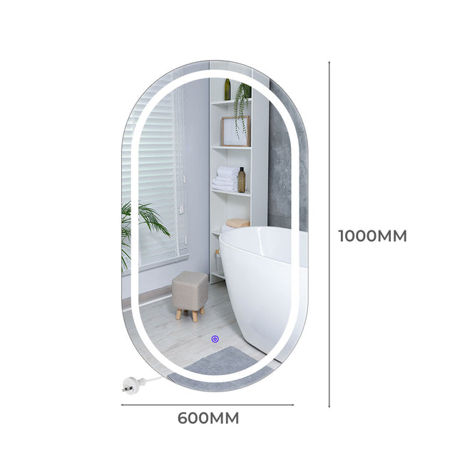 EMITTO LED Wall Mirror Oval Anti-fog 60x100cm-1973193813379911682