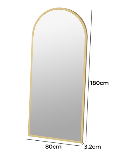 Yezi Floor Mirror Full Length Mirrors 1.8M Gold White-1973193813853868034