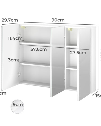 Levede Bathroom Mirror Cabinet 90CM-1975420348539211778