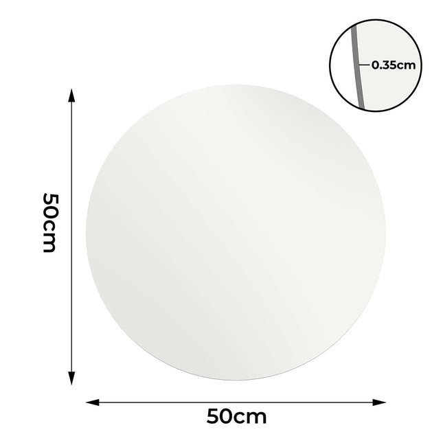 Yezi 50cm Round Wall Mirror Frameless Tempered Glass-1973193573570580482