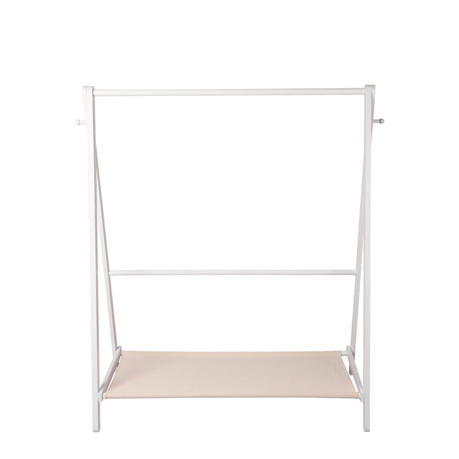 Levede Clothes Rack Wooden Wardrobe White-1973193811576360963