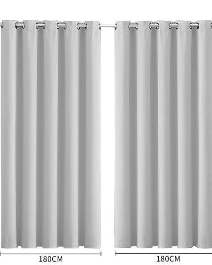 2x Blockout Curtains Panels 3 Layers Grey-1975420490428321794