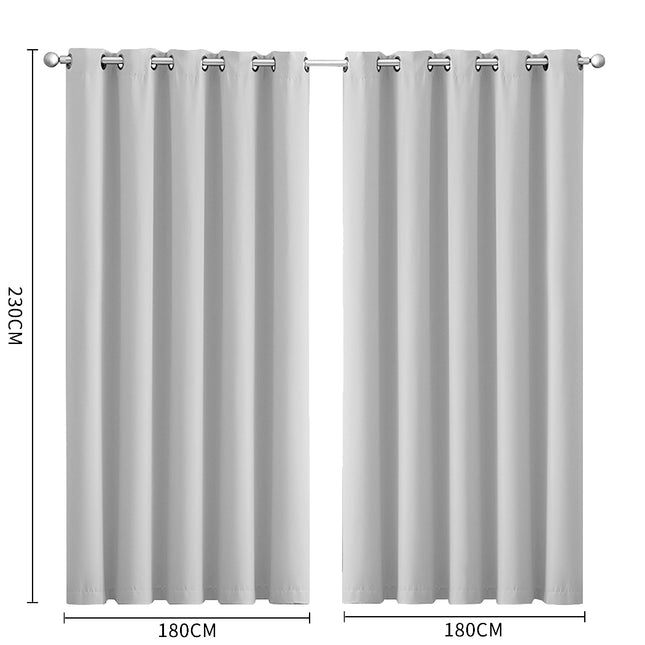 2x Blockout Curtains Panels 3 Layers Grey-1975420490428321794