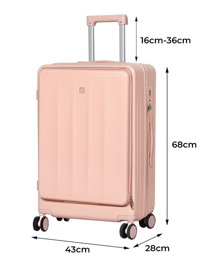 Slimbridge 26" Luggage Trolley Travel Hard Pink-1975420322798768130
