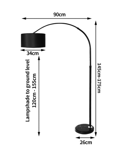 EMITTO Modern LED Floor Lamp Reading Black-1973193952978931714
