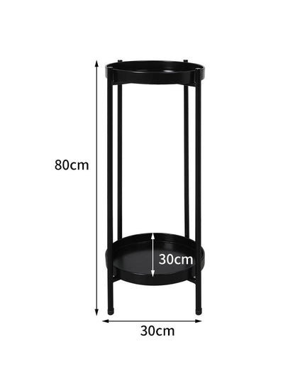 Levede 2 Tier Plant Stand Outdoor Indoor Black Large-1973193775849279490