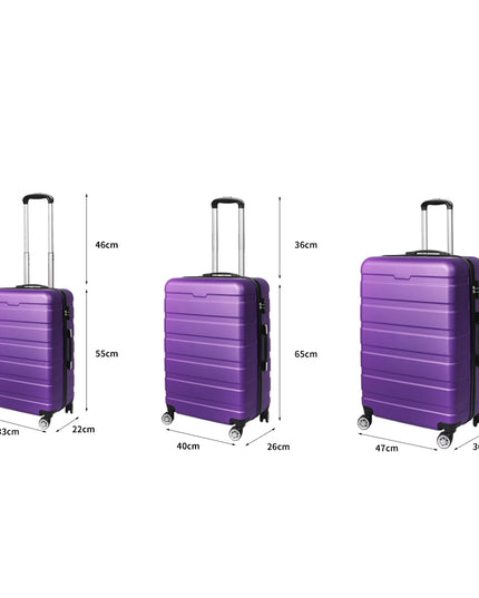 Slimbridge 3PC Luggage sets Suitcase Purple-1973193942879047682