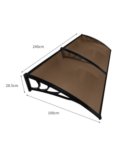 Mountview Window Door Awning Outdoor 1M X 2.4M Brown 1x2.4M-1973193988160753666
