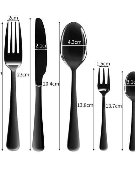 Stainless Steel Cutlery Set Travel Knife Black-1973193929255948290