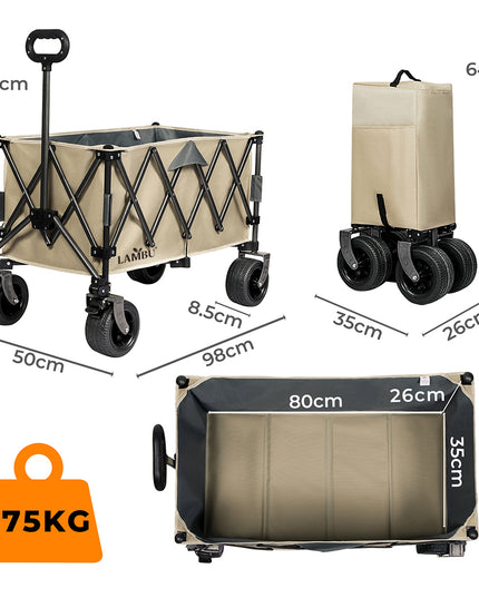 Lambu Folding Wagon Cart Khaki-1975420333397774338