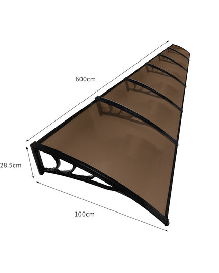 Mountview Window Door Awning Outdoor 1M X 6M Brown 1x6M-1975420433054437378