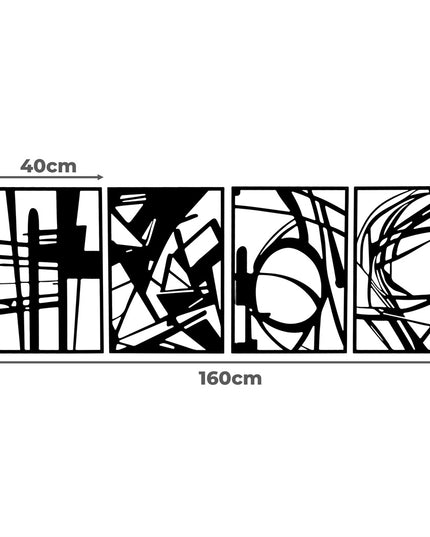 Yezi Metal Wall Art 4Pcs Abstract Minimalist Line Decor-1975420342675574786