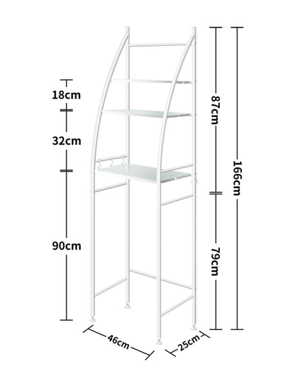 Dutxa 3 Tier Over Toilet Storage Shelf White-1973193893990240258