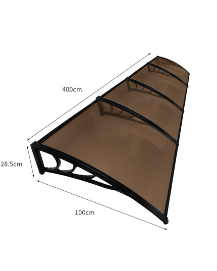 Mountview Window Door Awning Outdoor 1M X 4M Brown 1x4M-1975420432622424066