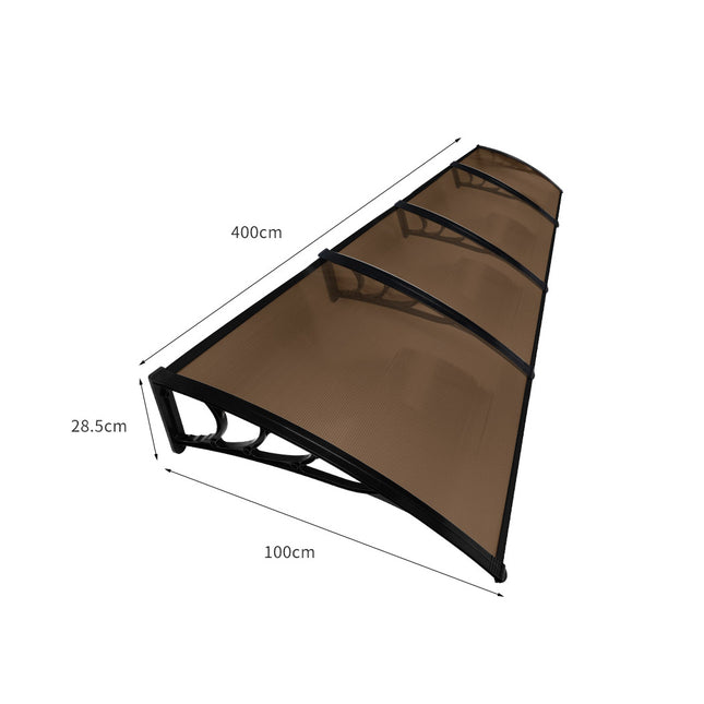 Mountview Window Door Awning Outdoor 1M X 4M Brown 1x4M-1975420432622424066