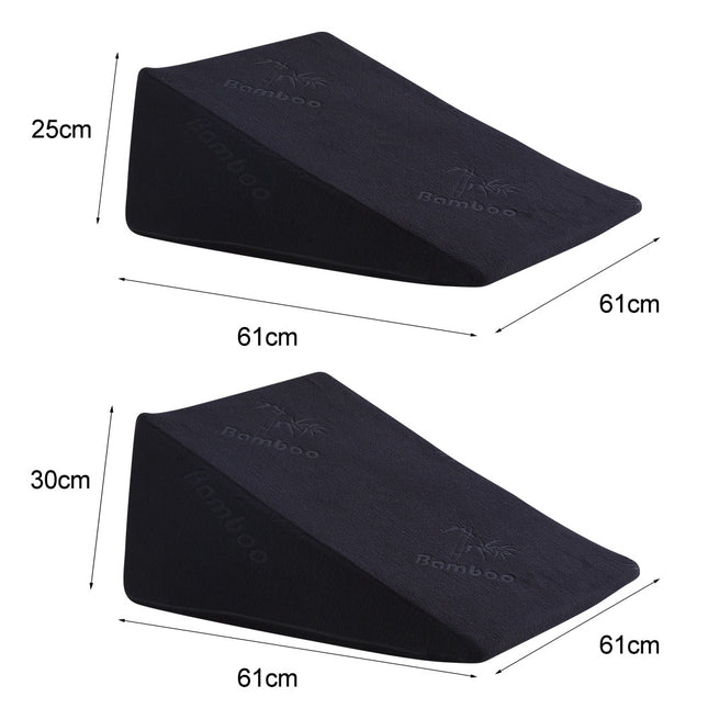 Cool Gel Memory Foam Bed Wedge Pillow Black 25+30-1973193851283836930