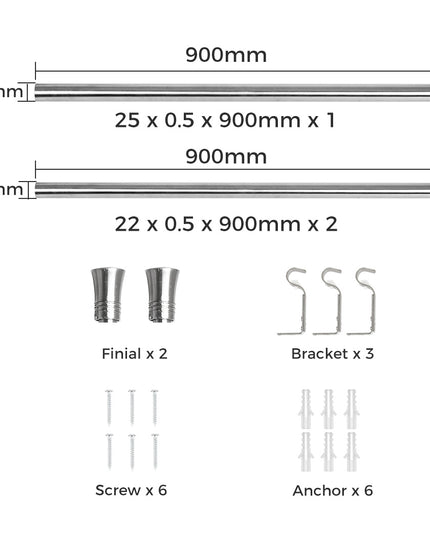 Marlow Satin Nickel Curtain Rod Steel Quiet Rail Pole Pommel Set Adjustable-1973193448018284546