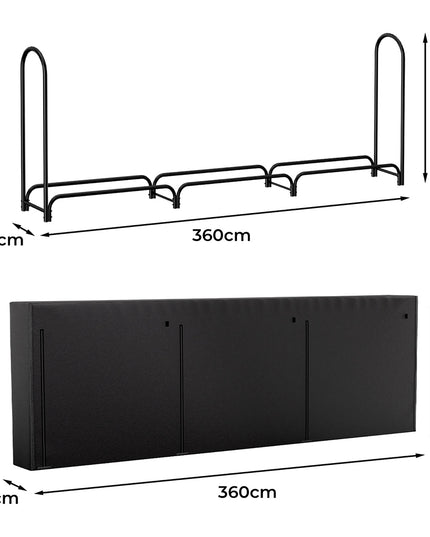 Moyasu Outdoor Firewood Rack Storage with Cover-1975420342855929858