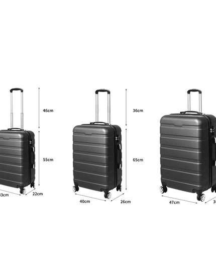 Slimbridge 3PC Luggage sets Suitcase Dark Grey-1973193942438645762