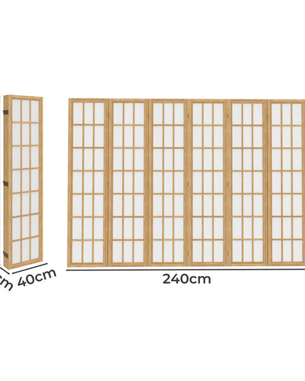 Levede 6 Panel Room Divider 170cm Freestanding Screen-1973193605787029506