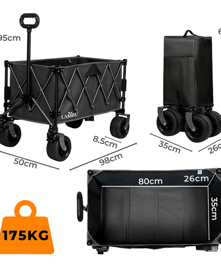 Lambu Folding Wagon Cart Black-1975420333225807874