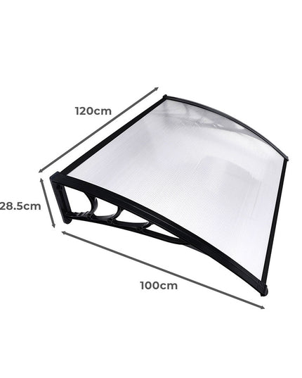Mountview Window Door Awning Outdoor 1M X 1.2M Transparent 1x1.2M-1975420432177827842