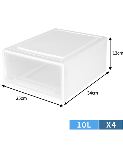 Plastic Storage Drawers Stackable Containers S 4PK Small-1973193711118585858