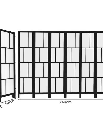 Levede 6 Panel Room Divider 170cm Freestanding Screen-1973194196961595394