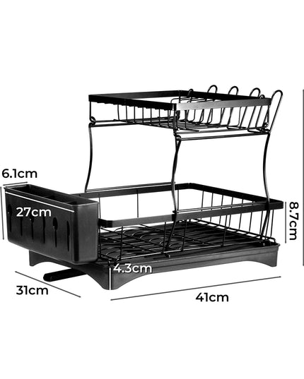 TOQUE Detachable Dish Drying Rack Cutlery Black-1973193928903626754