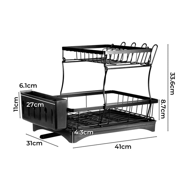 TOQUE Detachable Dish Drying Rack Cutlery Black-1973193928903626754