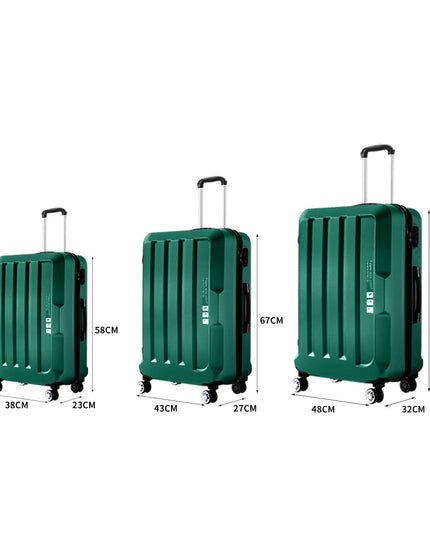 Slimbridge 20"24"28" 3PC Luggage Sets Green-1975420478898180098