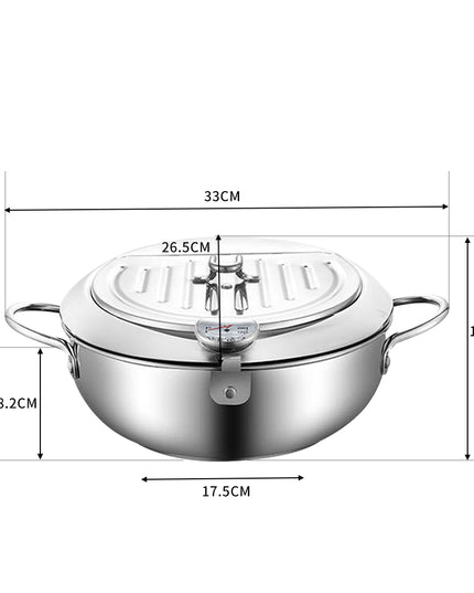 TOQUE 24cm Japanese Deep Frying Pan Silver-1973193928526139394