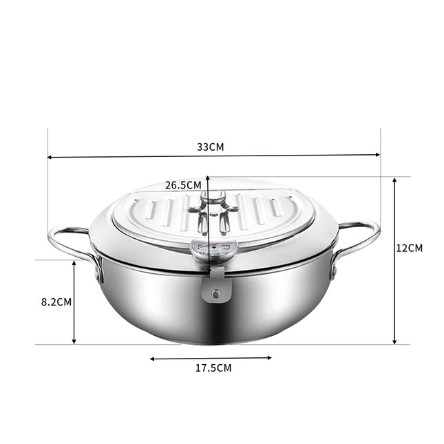 TOQUE 24cm Japanese Deep Frying Pan Silver-1973193928526139394