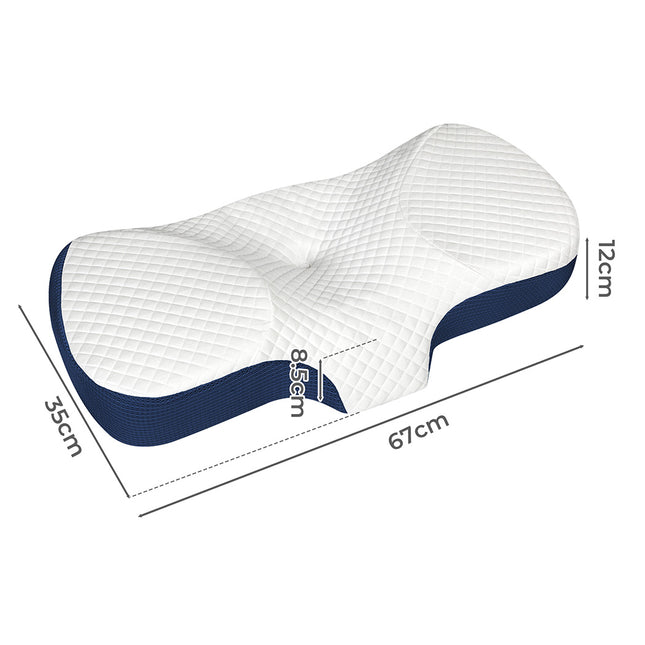 Dreamz Memory Foam Pillow Pillowcase Supprt Blue Rebound-1973193536178360322