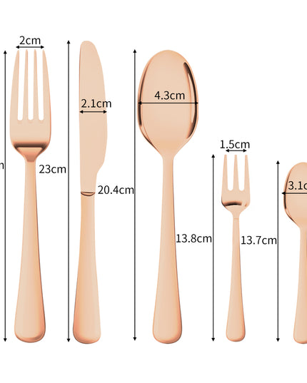 Stainless Steel Cutlery Set Glossy Knife Rose Gold-1973193929646018562