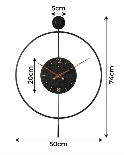 Yezi Wall Clock 50cm Large Round Modern Home Decoration-1975420334714785794