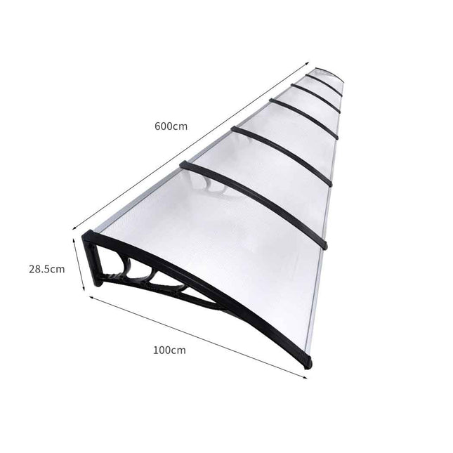 Mountview Window Door Awning Outdoor 1M X 6M Transparent 1x6M-1975420432836333570