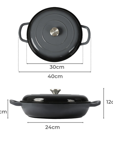 3.5L Enamel Dutch Oven Pan in Black Colour-1975420477065269250