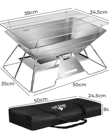 Levede Portable Folding BBQ Charcoal Grill Silver-1973193516473520130