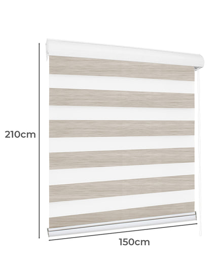 Marlow Blackout Zebra Roller Blind Curtains 150x210 Beige-1973194065277227010