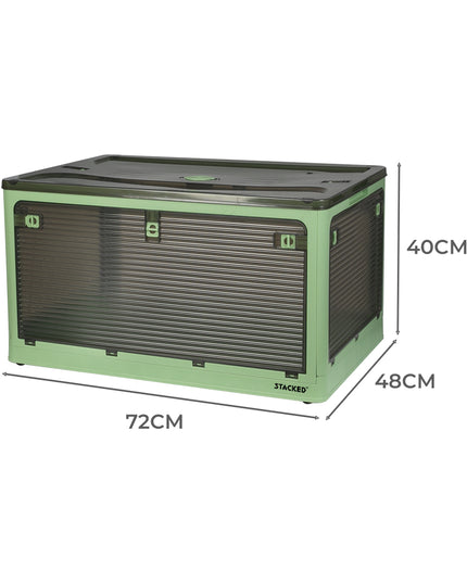 Storage Box Plastic Stackable Container L Green Large-1973193712070692866