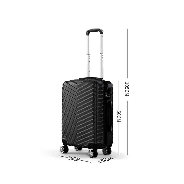 Slimbridge 20" Carry On Travel Luggage Black 20 inch-1973193935232831490