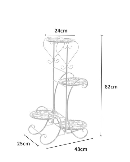 Levede Plant Stand Outdoor Indoor Metal White-1973193772690968578