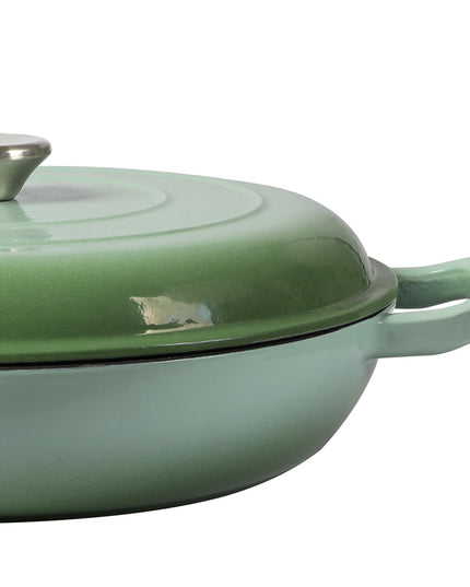 TOQUE 3.5L Enamel Dutch Oven Pan in Green Colour-1973193931340517379