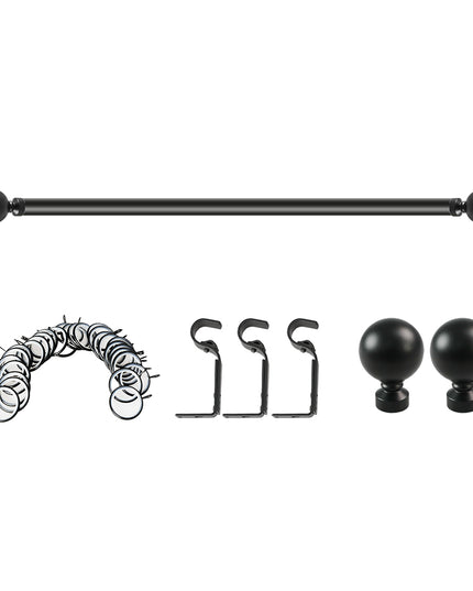 Marlow Steel Curtain Rod Quiet Rail Black-1973194068058050563