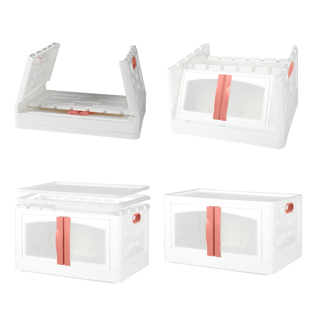 Plastic Storage Containers Stackable Red-1973193713844883459