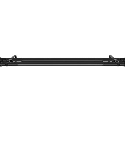 Marlow Black Double Curtain Rod Steel Pole Pommel Set Extendable Adjustable-1973193448194445315